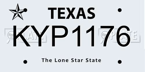 KYP1176 Texas License Plate