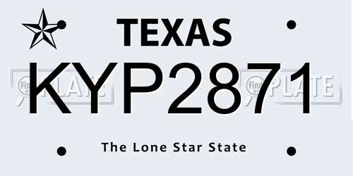 KYP2871 Texas License Plate