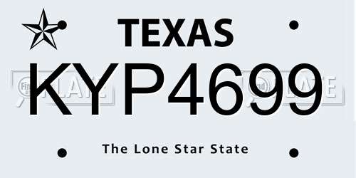 KYP4699 Texas License Plate