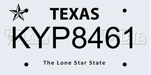 KYP8461 Texas License Plate