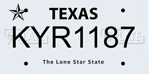 KYR1187 Texas License Plate