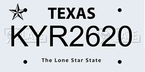 KYR2620 Texas License Plate