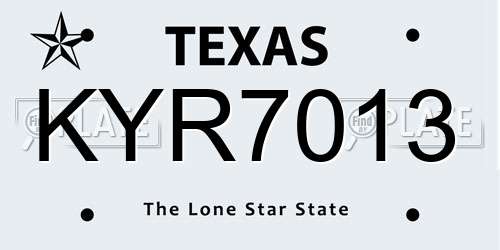 KYR7013 Texas License Plate