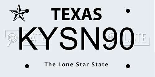 KYSN90 Texas License Plate