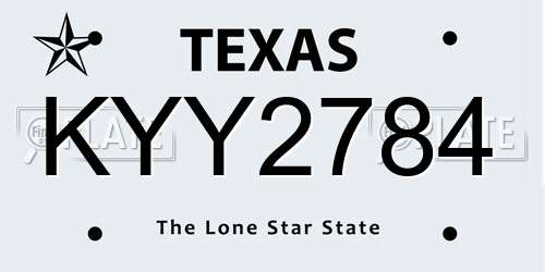 KYY2784 Texas License Plate