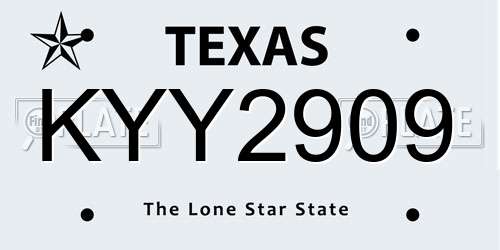 KYY2909 Texas License Plate
