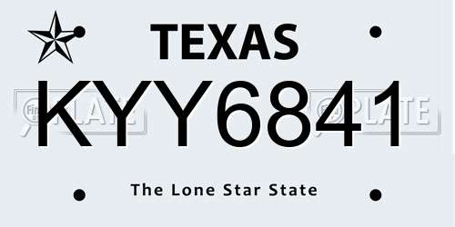 KYY6841 Texas License Plate