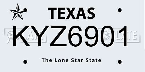KYZ6901 Texas License Plate