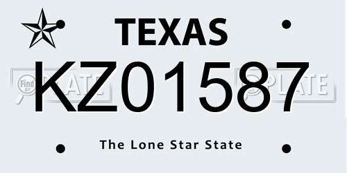 KZ01587 Texas License Plate