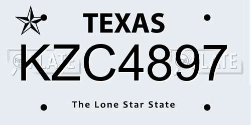 KZC4897 Texas License Plate