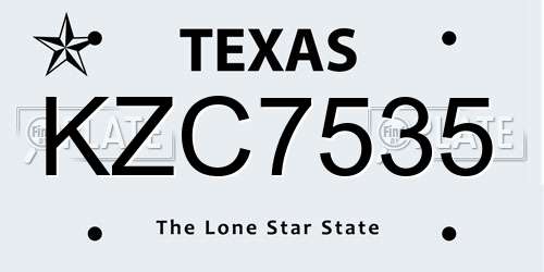 KZC7535 Texas License Plate