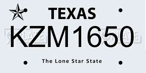KZM1650 Texas License Plate