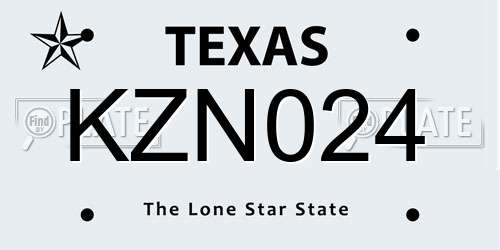 KZN024 Texas License Plate