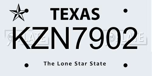 KZN7902 Texas License Plate