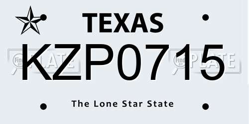 KZP0715 Texas License Plate
