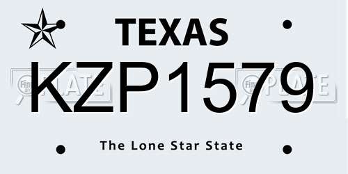 KZP1579 Texas License Plate