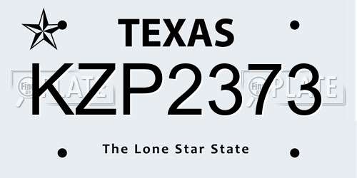 KZP2373 Texas License Plate