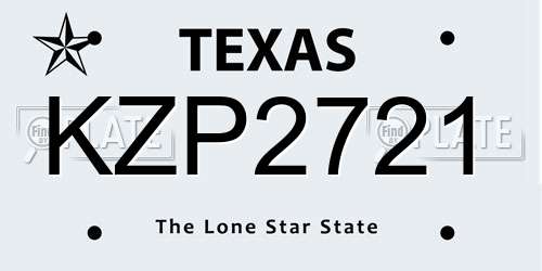 KZP2721 Texas License Plate