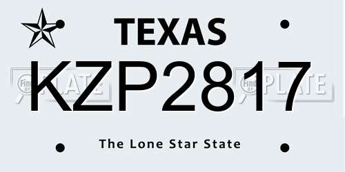 KZP2817 Texas License Plate