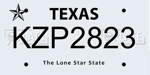KZP2823 Texas License Plate