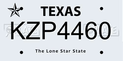 KZP4460 Texas License Plate