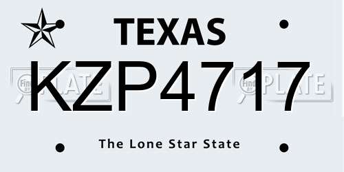 KZP4717 Texas License Plate