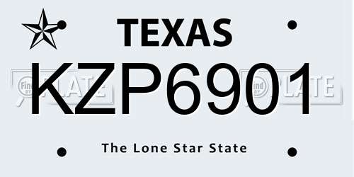 KZP6901 Texas License Plate
