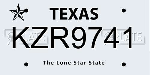 KZR9741 Texas License Plate