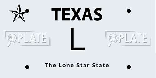 L Texas License Plate
