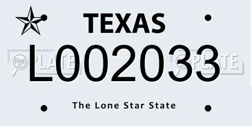 L002033 Texas License Plate