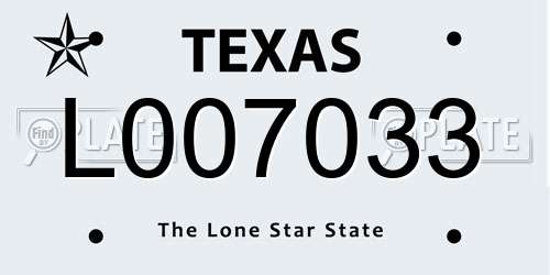 L007033 Texas License Plate