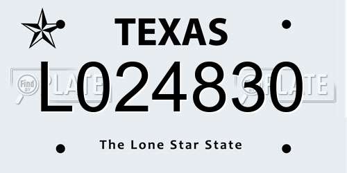 L024830 Texas License Plate