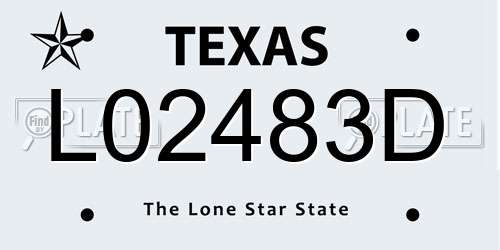 L02483D Texas License Plate