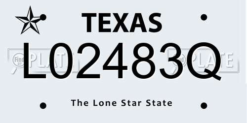 L02483Q Texas License Plate
