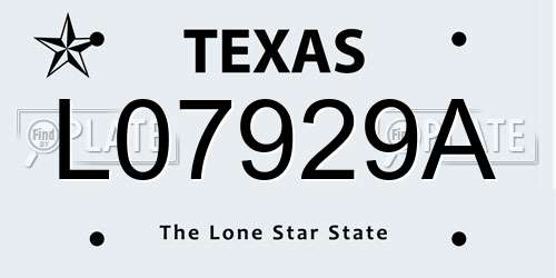 L07929A Texas License Plate