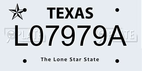 L07979A Texas License Plate