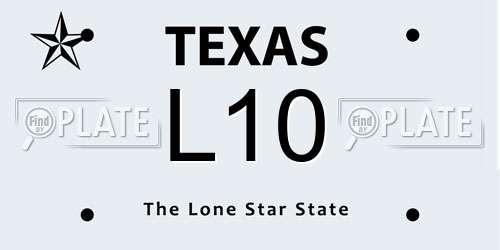 L10 Texas License Plate