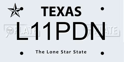 L11PDN Texas License Plate
