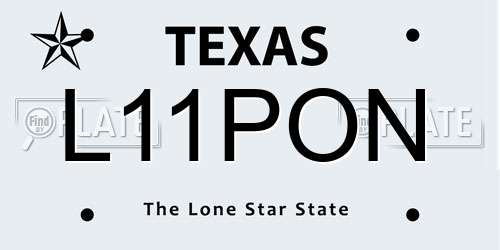 L11PON Texas License Plate