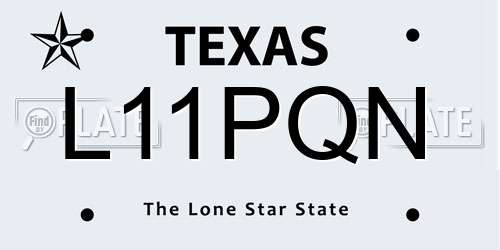 L11PQN Texas License Plate
