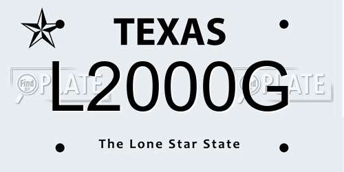 L2000G Texas License Plate