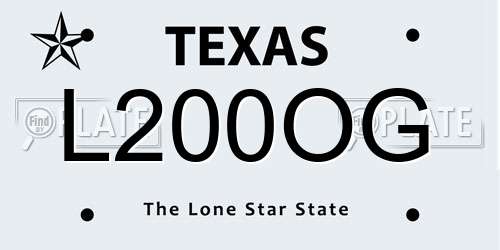 L200OG Texas License Plate