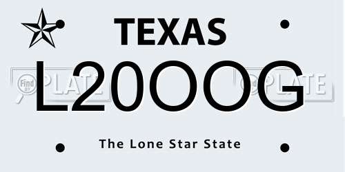 L20OOG Texas License Plate
