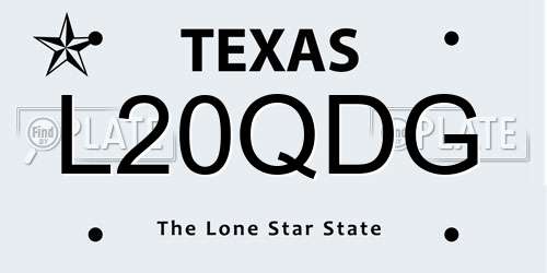 L20QDG Texas License Plate