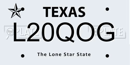 L20QOG Texas License Plate