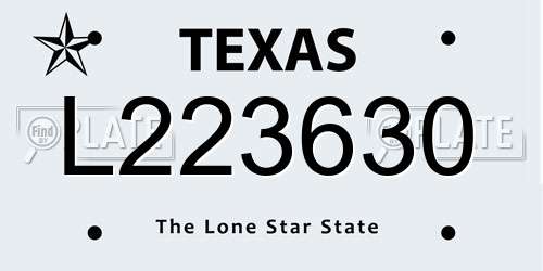 L223630 Texas License Plate