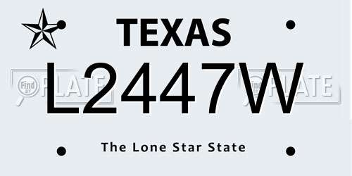 L2447W Texas License Plate