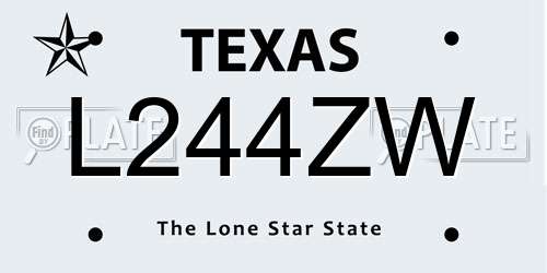L244ZW Texas License Plate