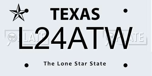 L24ATW Texas License Plate