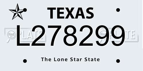 L278299 Texas License Plate
